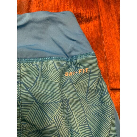 Nike Dri-Fit Blue Geometric Print Dri-Fit Running Shorts, Size Large - Picture 4 of 5